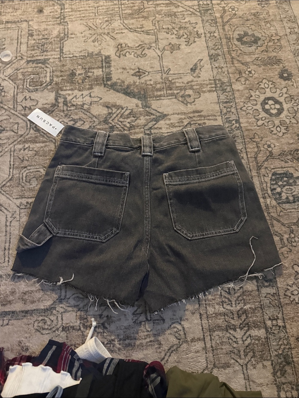 PacSun Washed Black High-Rise Denim Shorts